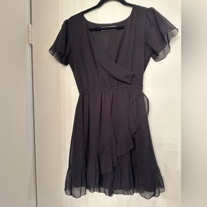 Abercrombie & Fitch black ruffle detail dress